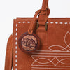 ADBG1553 American Darling Western Genuine Suede Leather Tote Bag with Buck Stitching | Handcrafted Everyday Tote
