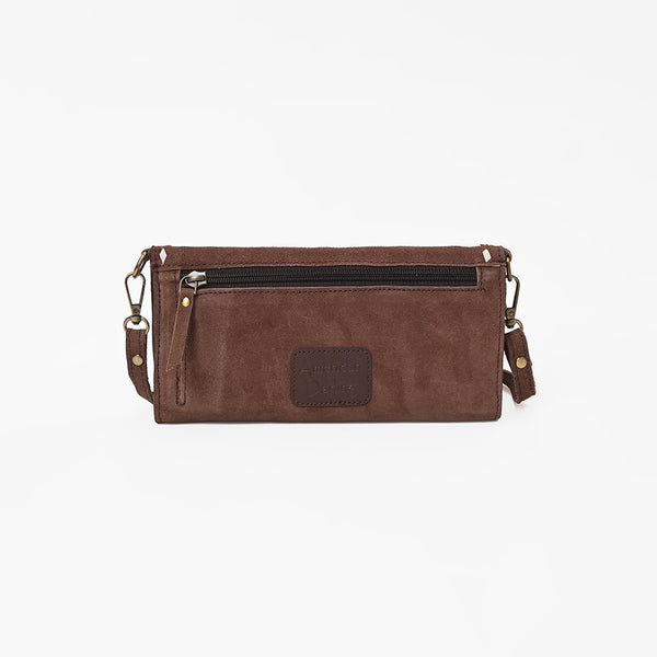 ADBG1712 American Darling Genuine Suede Crossbody Bag | Western Boot Stitched Crossbody Purse