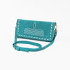 ADBG1717 American Darling Genuine Suede Organizer Bag | Western Boot Stitched Clutch