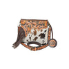 ADBG1802 American Darling Harness With Hair on Hide Leather Fringe Crossbody Bag