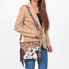 ADBG1802 American Darling Harness With Hair on Hide Leather Fringe Crossbody Bag