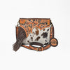 ADBG1802 American Darling Harness With Hair on Hide Leather Fringe Crossbody Bag