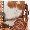 ADBG1806 American Darling Hand Tooled Floral & Cowhide Small Cross Body Bag