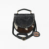 ADBG1861 American Darling Hand Tooled Hair On Genuine Leather Saddle Messenger Bag