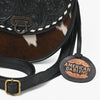 ADBG1861 American Darling Hand Tooled Hair On Genuine Leather Saddle Messenger Bag