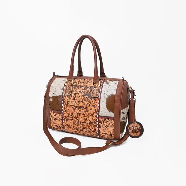 ADBG1878 Speedy Hand Tooled Hair onGenuine Leather Women Bag