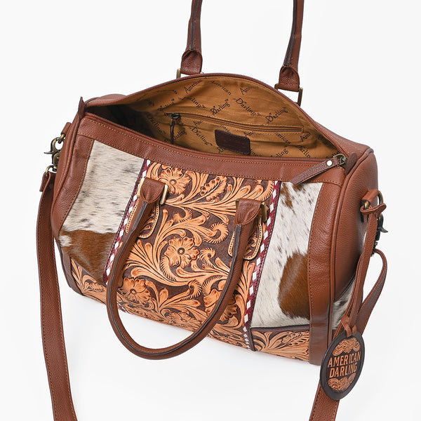 ADBG1878 Speedy Hand Tooled Hair onGenuine Leather Women Bag