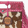 ADBG1894 Clutch Hand Tooled Hair on Genuine Leather Women Bag