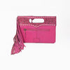 ADBG1894 Clutch Hand Tooled Hair on Genuine Leather Women Bag