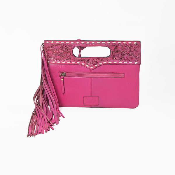 ADBG1894 Clutch Hand Tooled Hair on Genuine Leather Women Bag