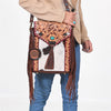 ADBG1910 Crossbody Hand Tooled Hair on Genuine Leather Women Bag