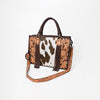 ADBG230 American Darling Western Tote Bag - Handcrafted Hair-On Cowhide & Hand-Tooled Leather