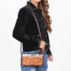 ADBG486 American Darling Hand Tooled Floral Leather Western Crossbody Bag