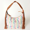 ADBG803 American Darling Handcrafted Cowhide Hobo Bag Tooled Leather Fringe Shoulder Bag