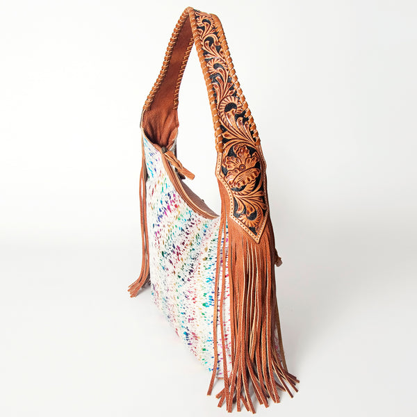 ADBG803 American Darling Handcrafted Cowhide Hobo Bag Tooled Leather Fringe Shoulder Bag