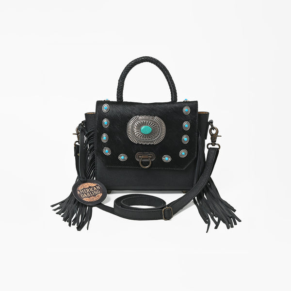ADBG983C American Darling Cowhide Western Leather Cross body Bag with Fringes