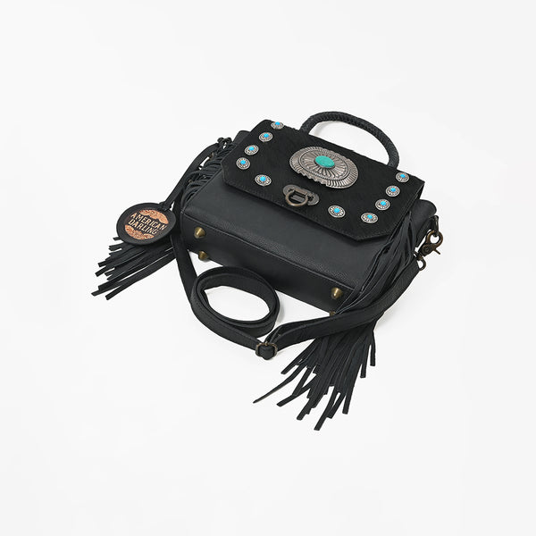 ADBG983C American Darling Cowhide Western Leather Cross body Bag with Fringes