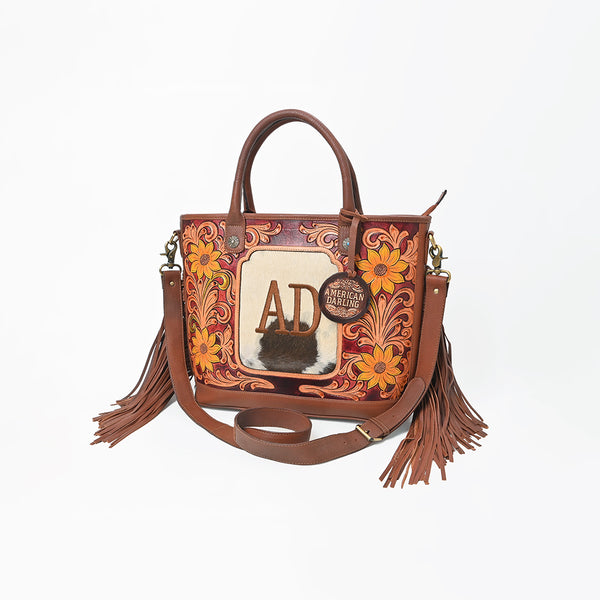 ADBGA1015 Tote Hair On Hand Tooled Genuine Leather Women Bag
