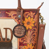 ADBGA1015 Tote Hair On Hand Tooled Genuine Leather Women Bag