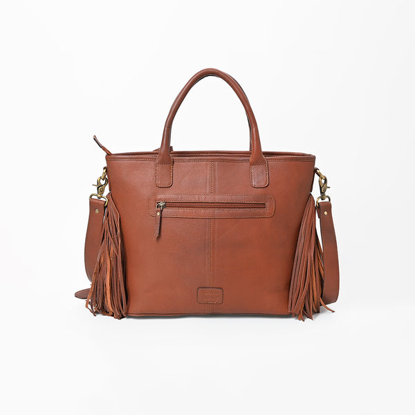 ADBGA1015 Tote Hair On Hand Tooled Genuine Leather Women Bag