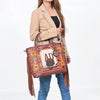 ADBGA1015 Tote Hair On Hand Tooled Genuine Leather Women Bag