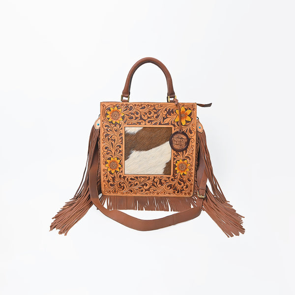 ADBGA1016 Tote Hair On Hand Tooled Genuine Leather Women Bag