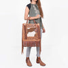 ADBGA1016 Tote Hair On Hand Tooled Genuine Leather Women Bag