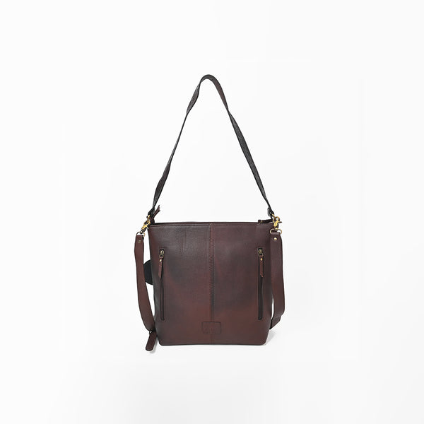 ADBGA1038 Crossbody Hair on Hand Tooled Genuine Leather Women Bag