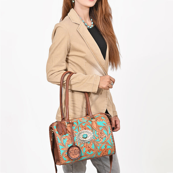 ADBGA1045 Speedy Bag Hand TooledGenuine Leather Women Bag