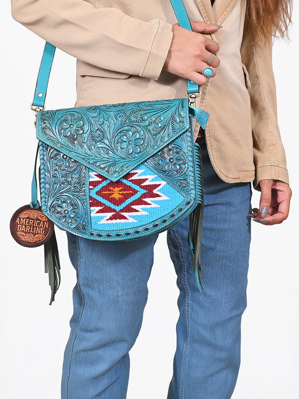 ADBGA1150 Crossbody Saddle Blanket Genuine Leather Women Bag