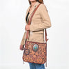 ADBGA1160 American Darling Floral Hand Tooled Leather Crossbody Handbag