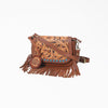 ADBGA1260 American Darling Hand Tooled Leather Studded Fringe Western Crossbody Bag