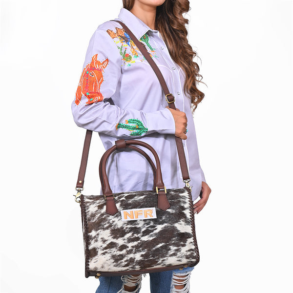 Official PRCA & NFR Licensed Collection®️ Hair-on-Hide & Genuine Leather Speedy Bag