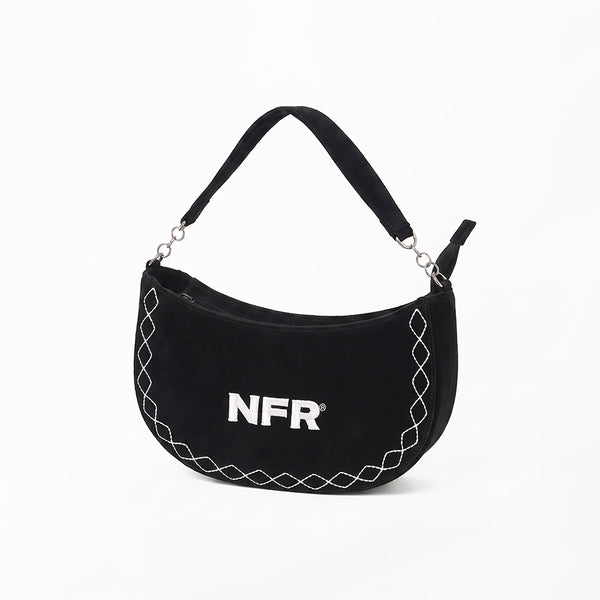 Official PRCA & NFR Licensed Collection® Premium Suede White Embroidered Western Shoulder Bag