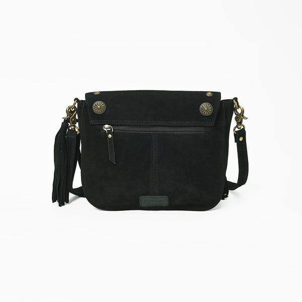 ADBGA836 American Darling Genuine Suede Leather Fringe Cross body Bag with Embroidery