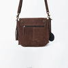 ADBGA836 American Darling Genuine Suede Leather Fringe Cross body Bag with Embroidery