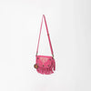 ADBGA836 American Darling Genuine Suede Leather Fringe Cross body Bag with Embroidery