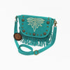 ADBGA836 American Darling Genuine Suede Leather Fringe Cross body Bag with Embroidery
