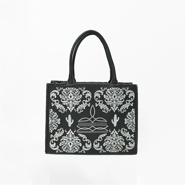 ADBGA883 American Darling Embroidered Genuine Leather Western Tote Bag