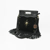 ADBGA905 American Darling Hand Tooled Floral Leather Clutch Bag with Fringes and Concho
