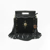ADBGA905 American Darling Hand Tooled Floral Leather Clutch Bag with Fringes and Concho