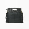 ADBGA905 American Darling Hand Tooled Floral Leather Clutch Bag with Fringes and Concho