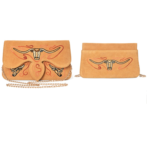 ADBGA944 American Darling Western Embroidered Genuine Suede Cross body Bag