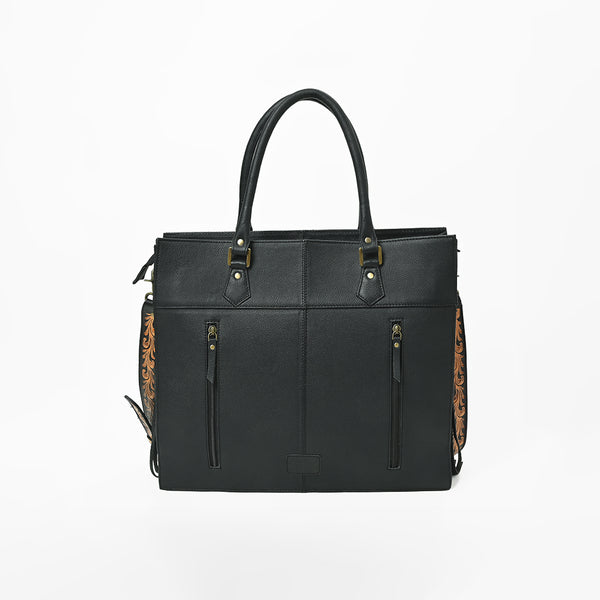 ADBGA984 American Darling Fringe Hairon & Harness Leather Tote
