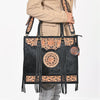 ADBGA984 American Darling Fringe Hairon & Harness Leather Tote
