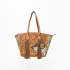 ADBGA985 American Darling Hand-Tooled Harness Leather & Hair On Tote Bag