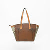 ADBGA985 American Darling Hand-Tooled Harness Leather & Hair On Tote Bag