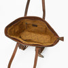 ADBGA985 American Darling Hand-Tooled Harness Leather & Hair On Tote Bag