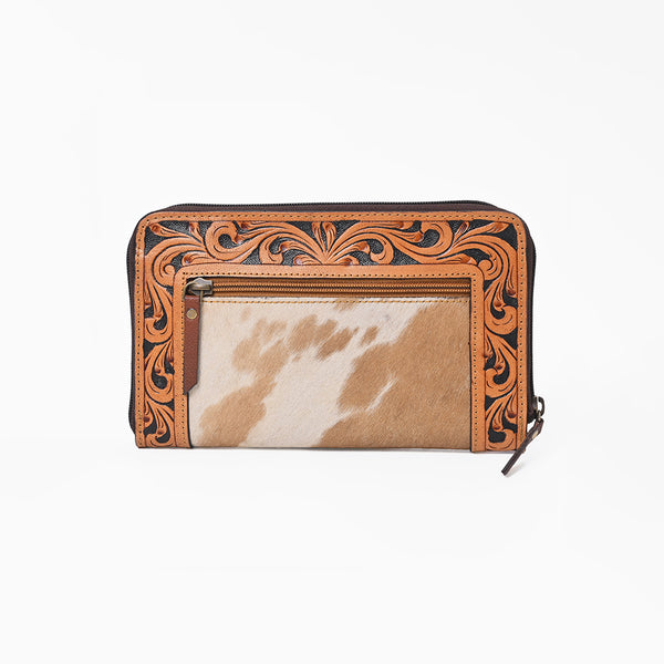 ADBGA986 American Darling Harness Leather & Hair On Western Wallet