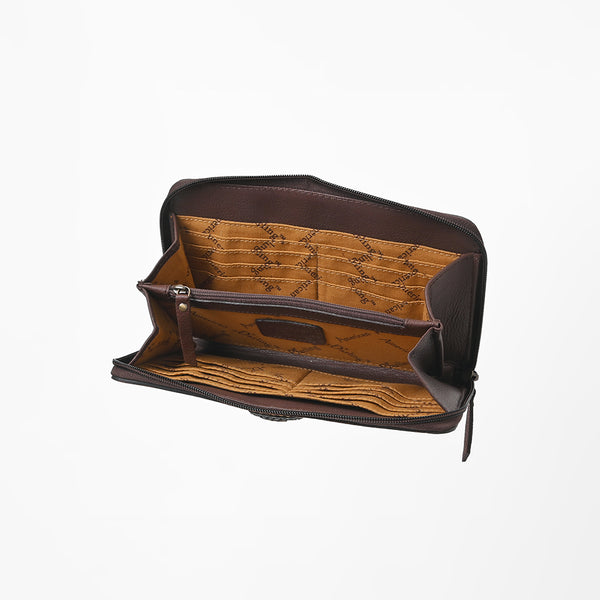 ADBGA986 American Darling Harness Leather & Hair On Western Wallet